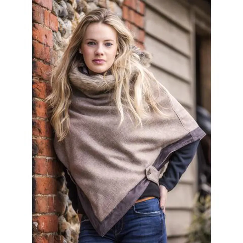 Annabel Brocks Kimblewick V Cape - Natural Tweed