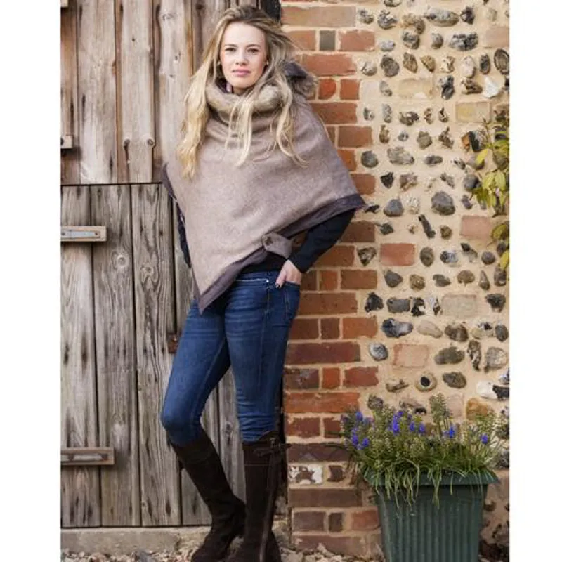 Annabel Brocks Kimblewick V Cape - Natural Tweed-2