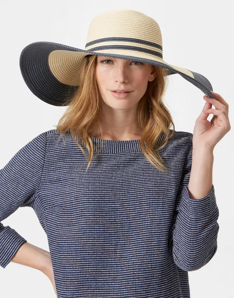 Joules Mandy Wide Brimmed Sun Hat - French Navy-2