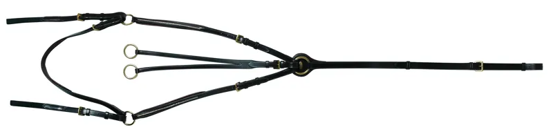 Mountain Horse Hunting Breastplate with Martingale - Havana/Brass