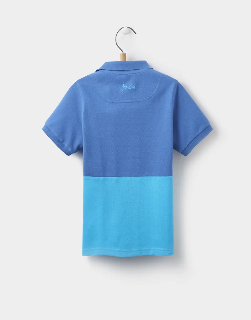 Joules Moe Character Polo - Blue Surfing Dinosaur-1