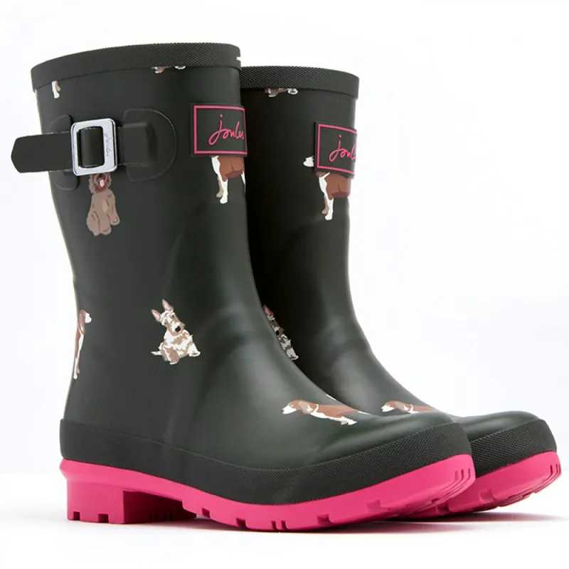 Joules Molly Mid Height Wellies - Olive Fido Dog