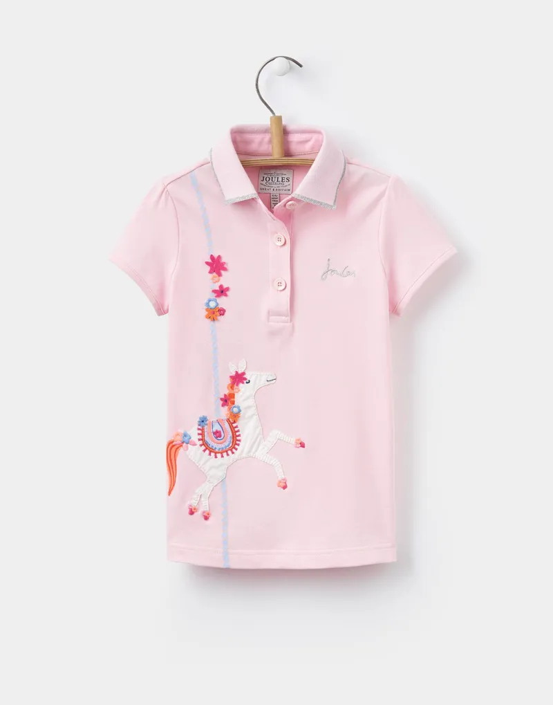 Joules Moxie Kids Polo Shirt - Rose Pink - Age 3+