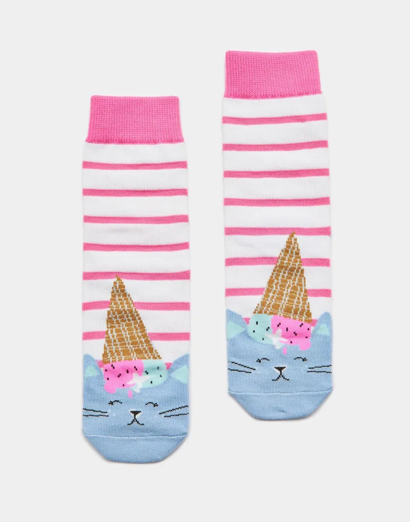 Joules Neat Feet Kids Character Socks - Cat