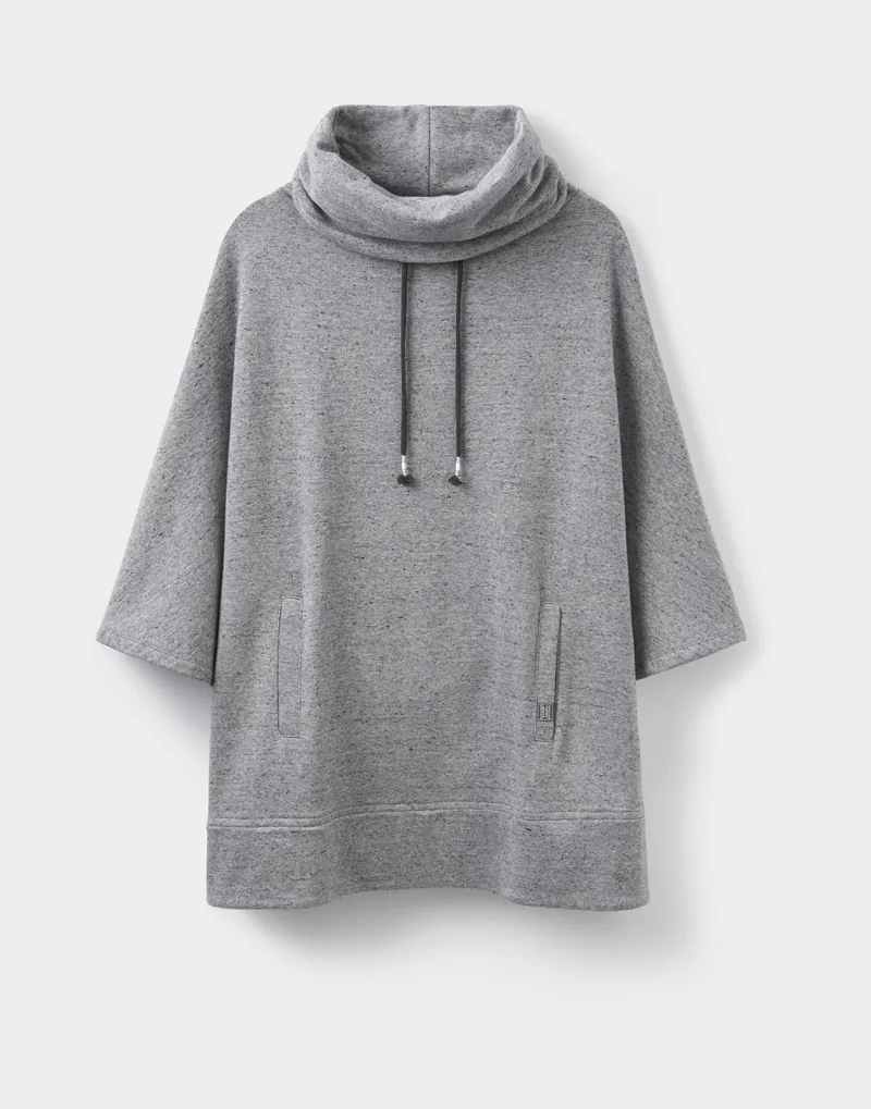 Joules Sayla Sweat Poncho - Grey Marl