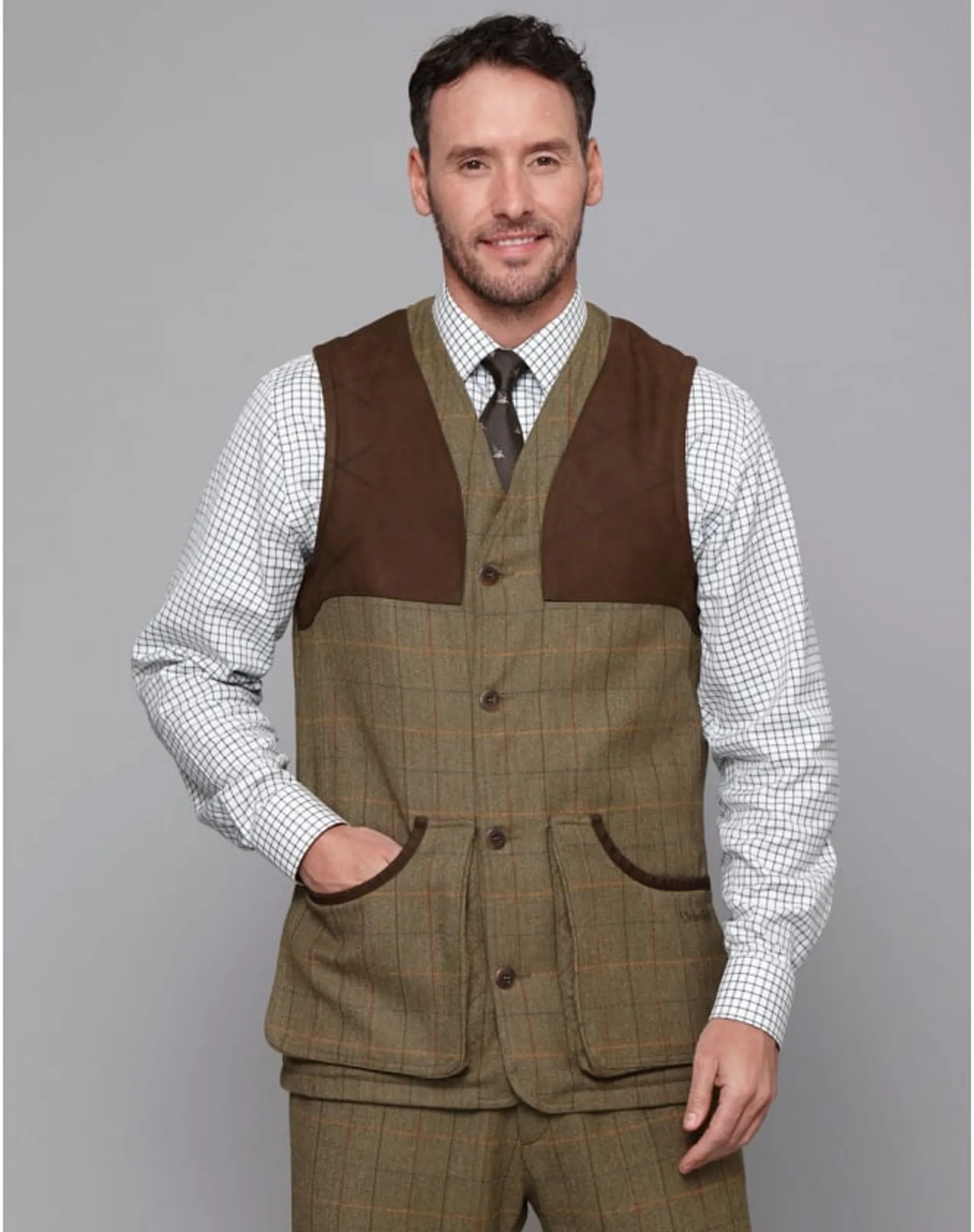 Schoffel Ptarmigan Tweed Waistcoat Blenheim Tweed