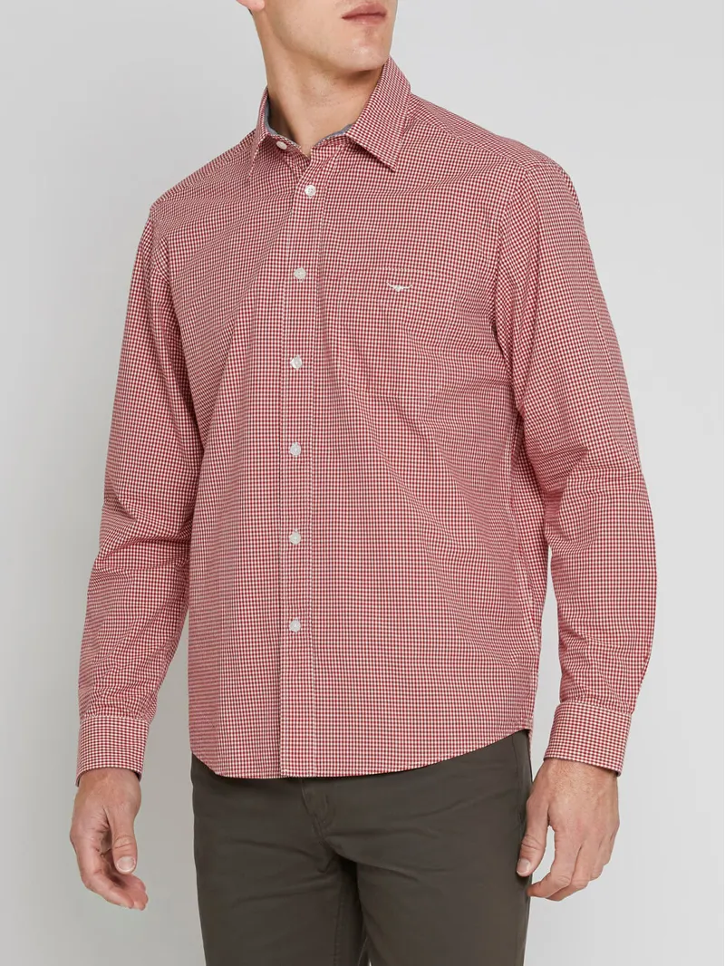 RMW Collins Gents Shirt Regular Fit - Red/ White-1