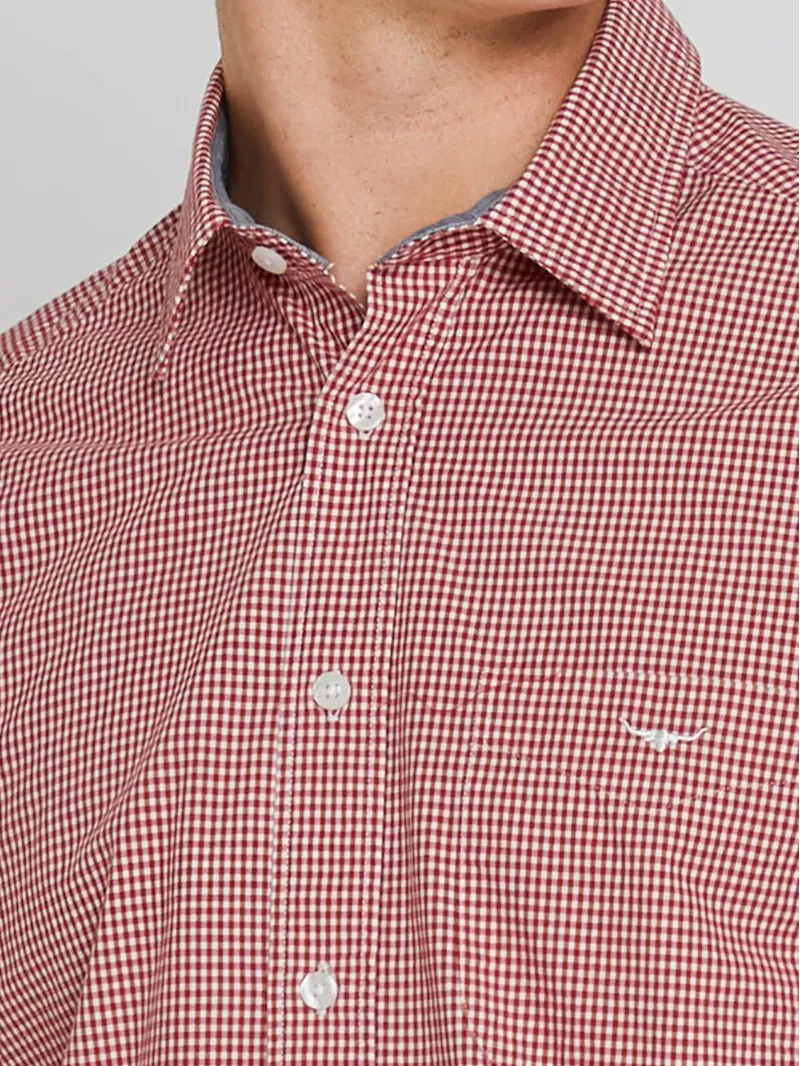 RMW Collins Gents Shirt Regular Fit - Red/ White-3