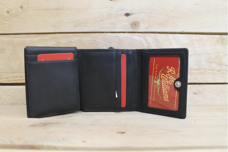 R.M.Williams Tri-fold Wallet + Keyring Set - Black-2