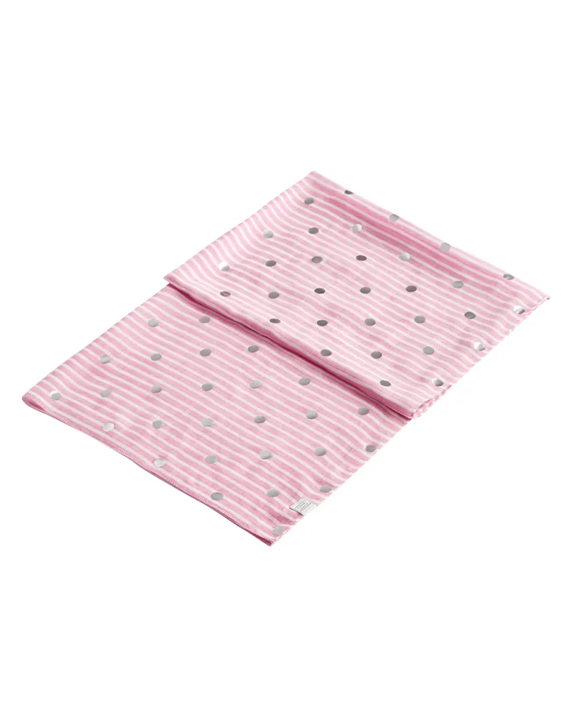 Joules Orna Foil Printed Scarf - Pink Silver Spot-1