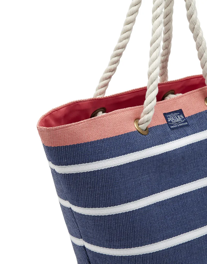 Joules Summer Beach Bag - French Navy Stripe-1