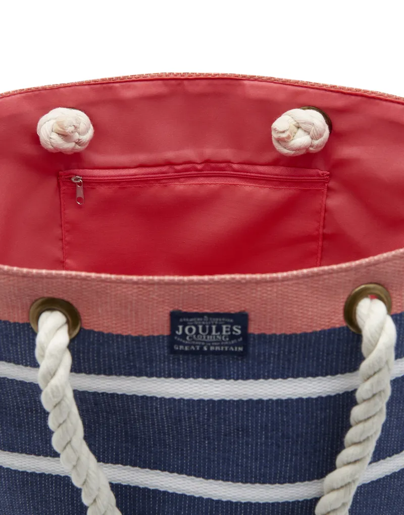 Joules Summer Beach Bag - French Navy Stripe-2
