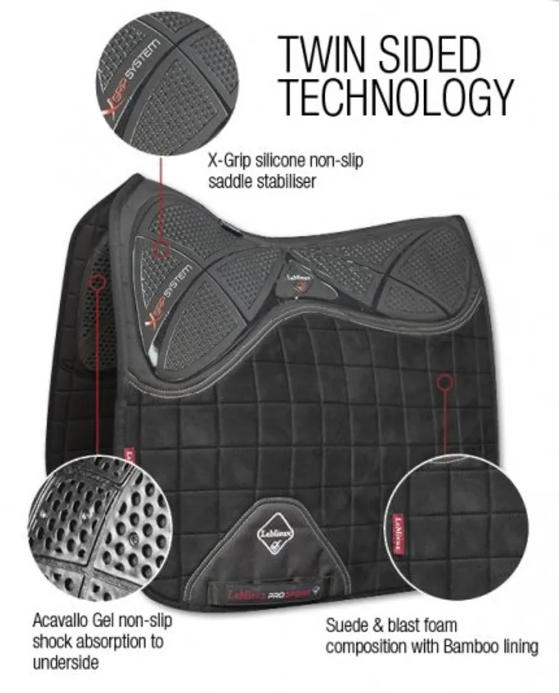 LeMieux X-Grip Twin Sided Dressage Square - Large - White-1