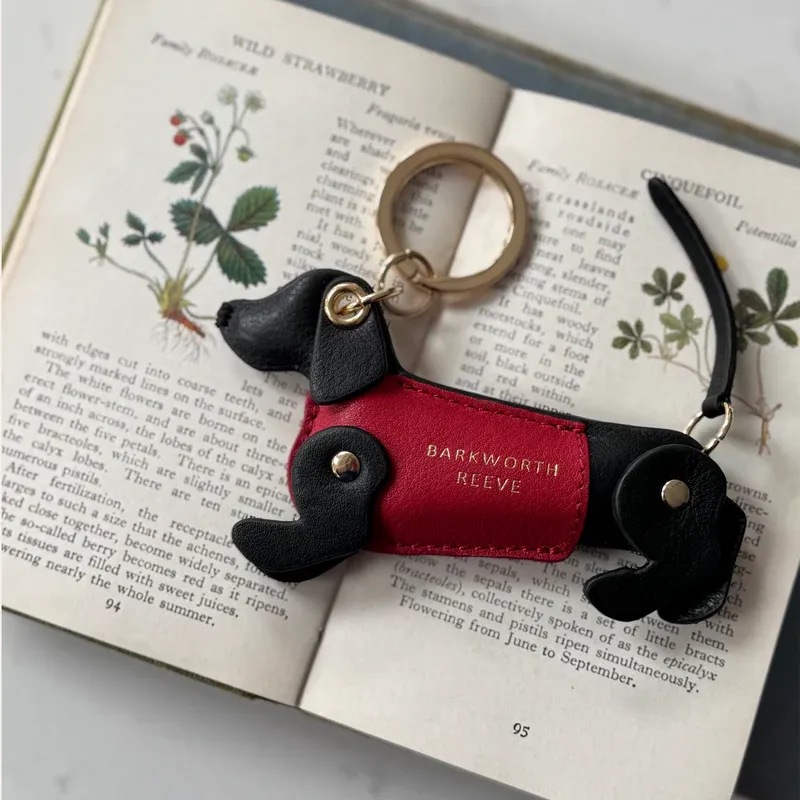 Barkworth Reeve Sausage Dog Keyring - Black/Red
