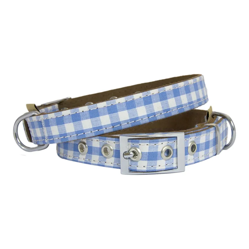 Earthbound Gingham Dog Collar - Large-1
