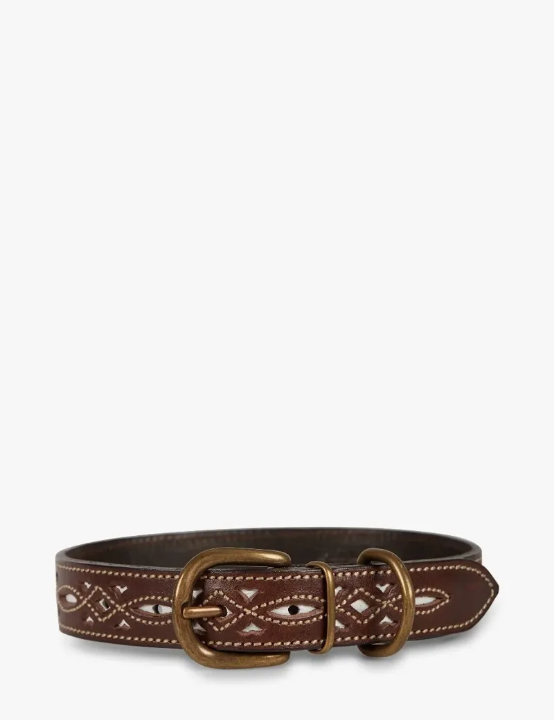 Penelope Chilvers Leather Dog Collar - Bitter Chocolate