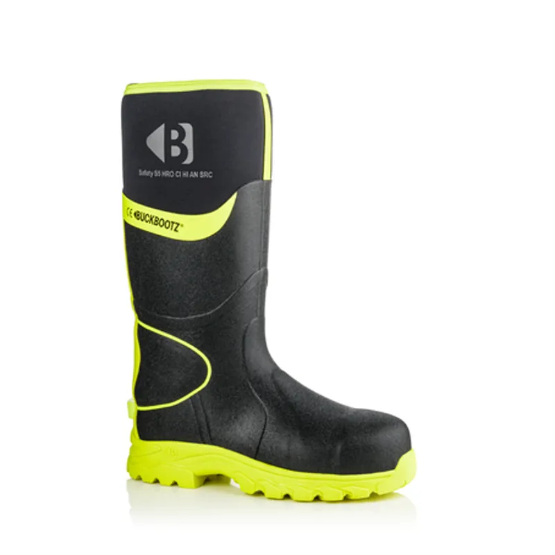 Buckboots High Visibility Safety Wellington - Black/Yellow