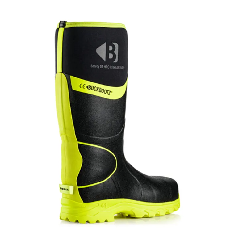 Buckboots High Visibility Safety Wellington - Black/Yellow-1
