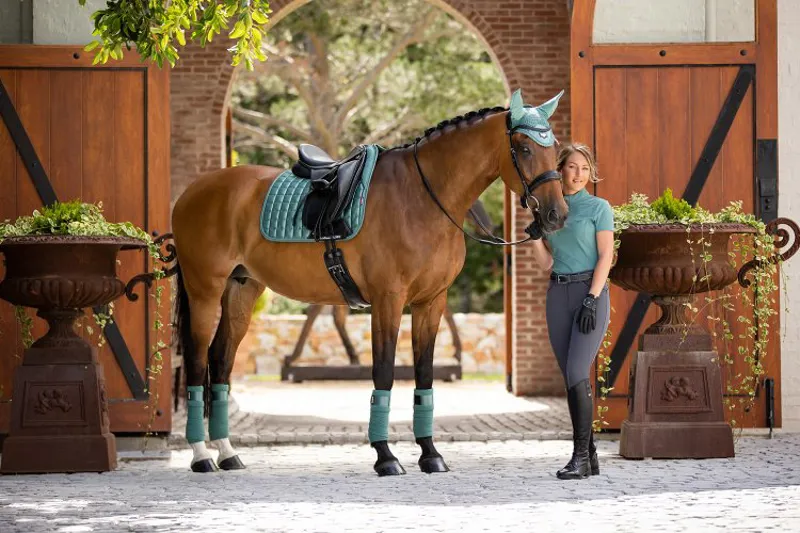 LeMieux Loire Satin Fly Hood - Sage-7