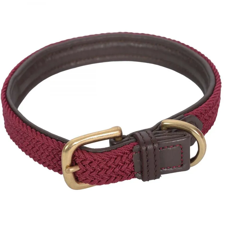 Weatherbeeta Leather Plaited Dog Collar - Xsmall-3