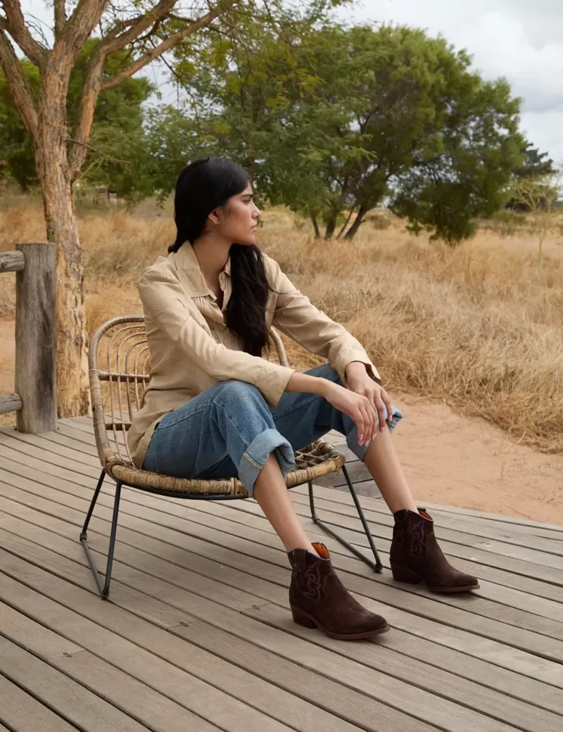 Penelope Chilvers Cassidy Suede Embroidered Boot - Bitter Chocolate-4