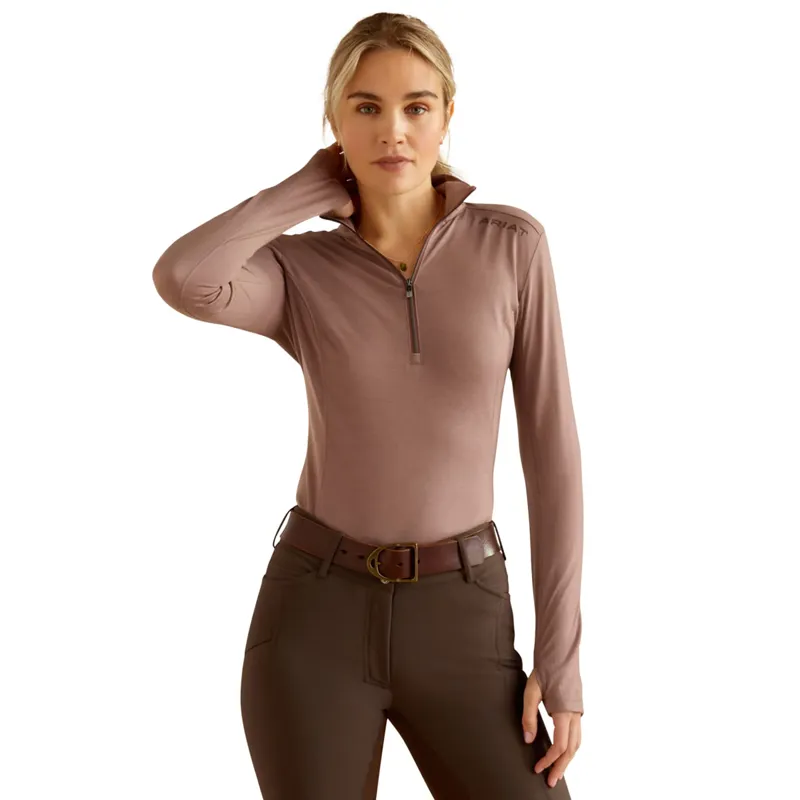 Ariat Ladies Cheviot 1/4 Zip LS Baselayer - Twilight Mauve