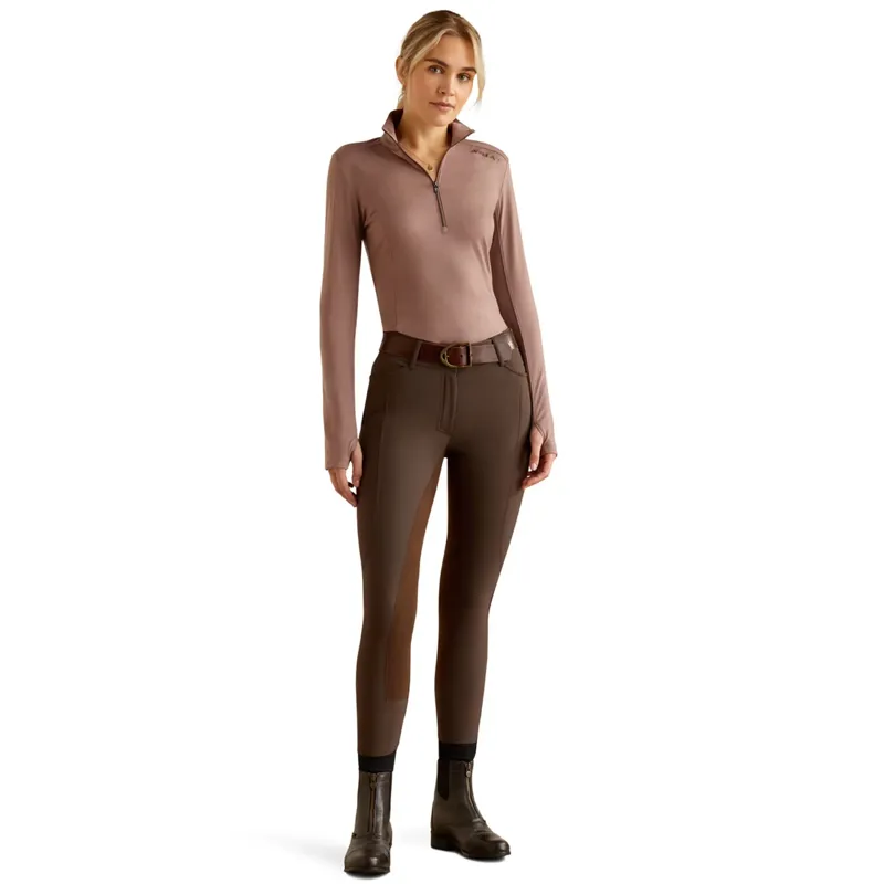 Ariat Ladies Cheviot 1/4 Zip LS Baselayer - Twilight Mauve-2