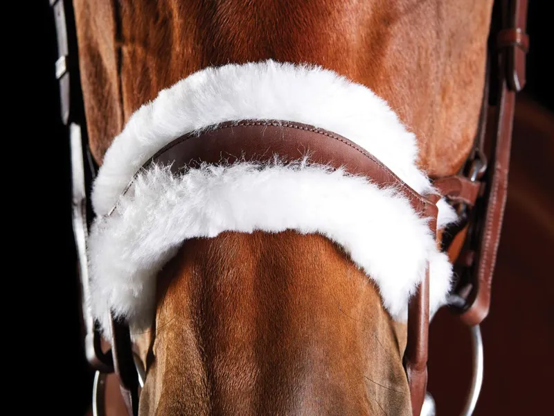 Collegiate ComFiTec Sheepskin Bridle - Brown-1