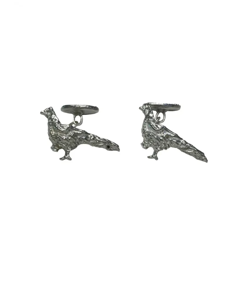Schoffel Cufflinks - Pewter Pheasant
