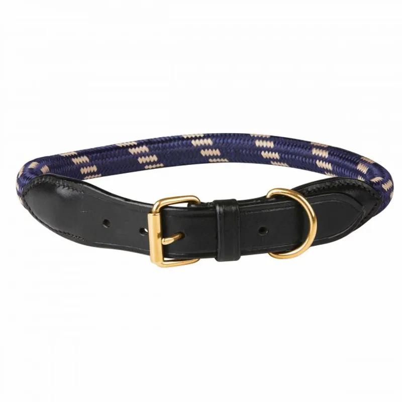 Weatherbeeta Rope Leather Dog Collar - Medium-2