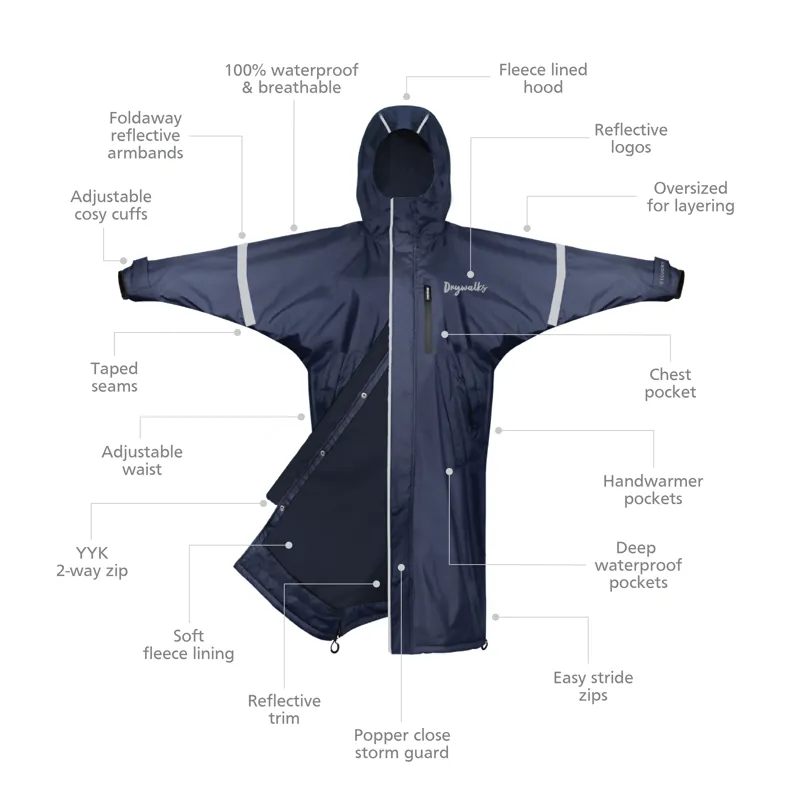 Drywalks Unisex Waterproof All Seasons Coat Navy/ Navy-3