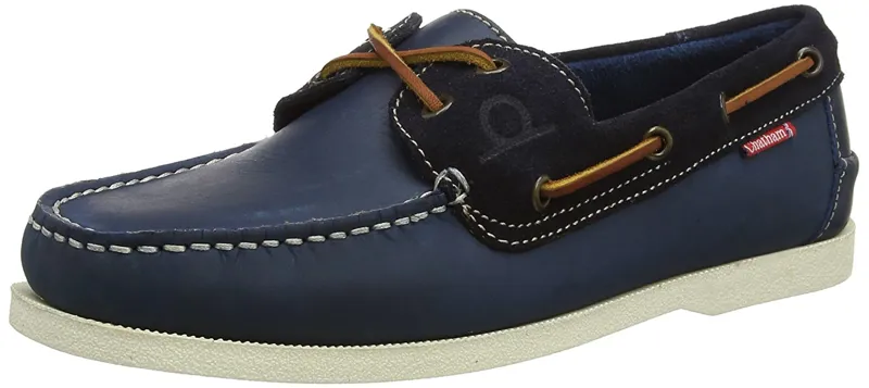 Chatham Galley Leather Boat Shoe - Navy