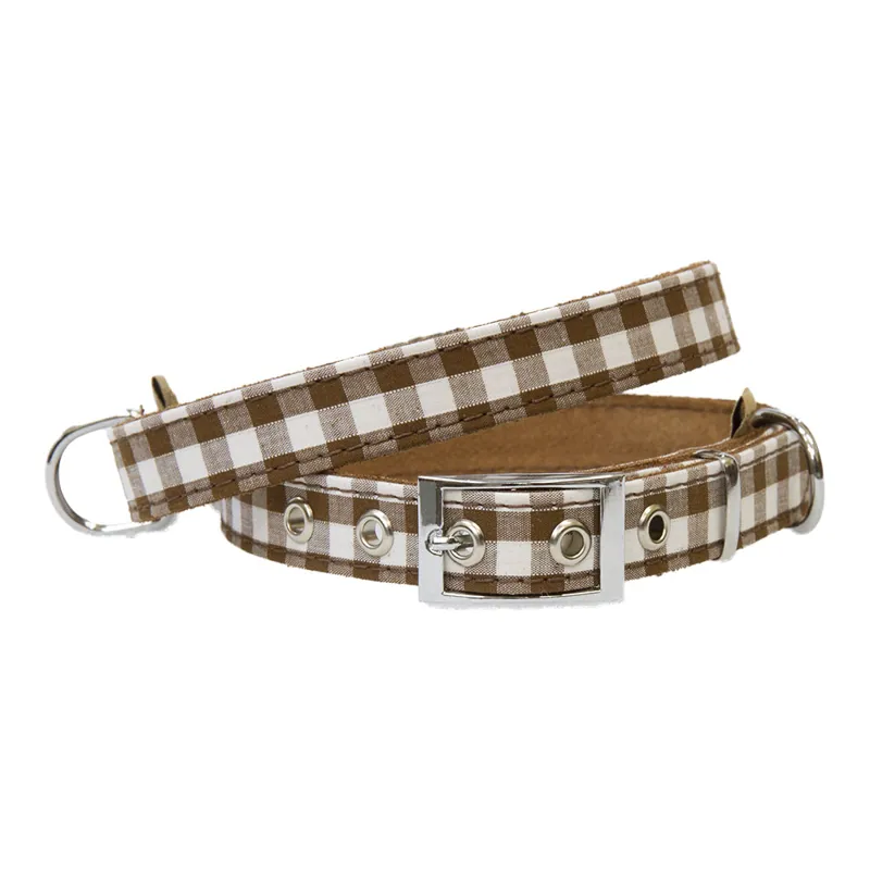 Earthbound Gingham Dog Collar - Large-2