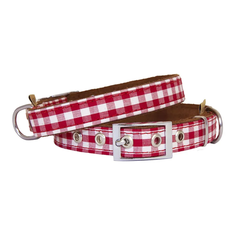 Earthbound Gingham Dog Collar - Large-3