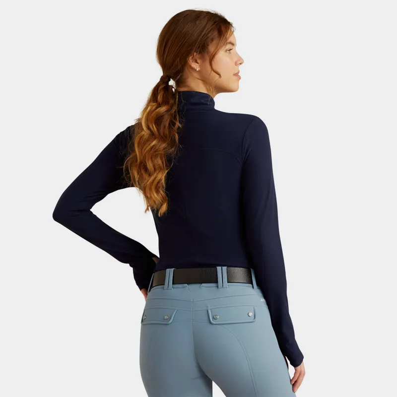 Ariat Ladies Lowell 3.0 1/4 Zip LS Baselayer - Navy Eclipse-1