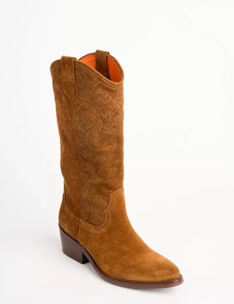 Penelope Chilvers Cordoban Suede Boot - Peat-1