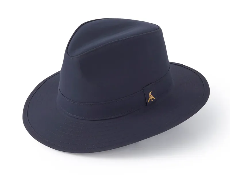 Hicks and Brown Darsham Wax Fedora - Navy-1