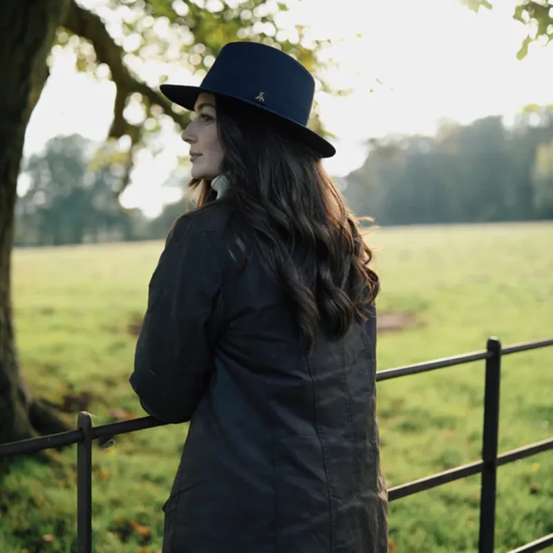Hicks and Brown Darsham Wax Fedora - Navy