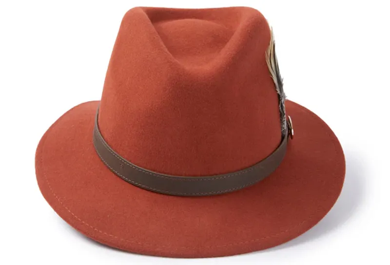 Hicks And Brown Suffolk Fedora Guinea and Pheasant - Cinnamon-2