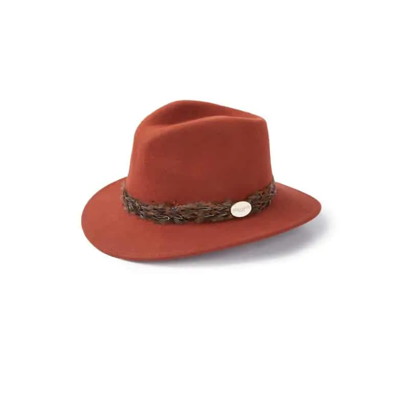 Hicks And Brown Suffolk Fedora Pheasant Wrap - Cinnamon