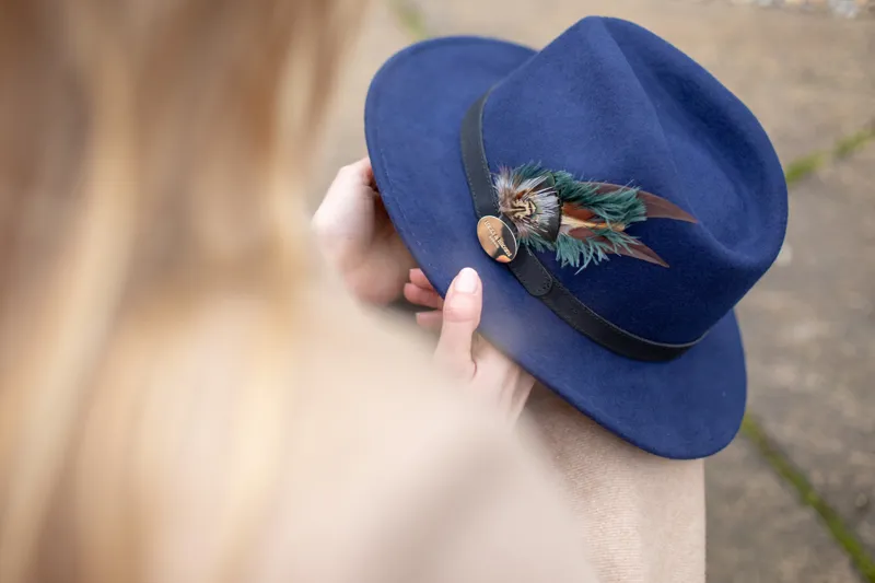 Hicks and Brown Chelsworth Fedora - Navy-5