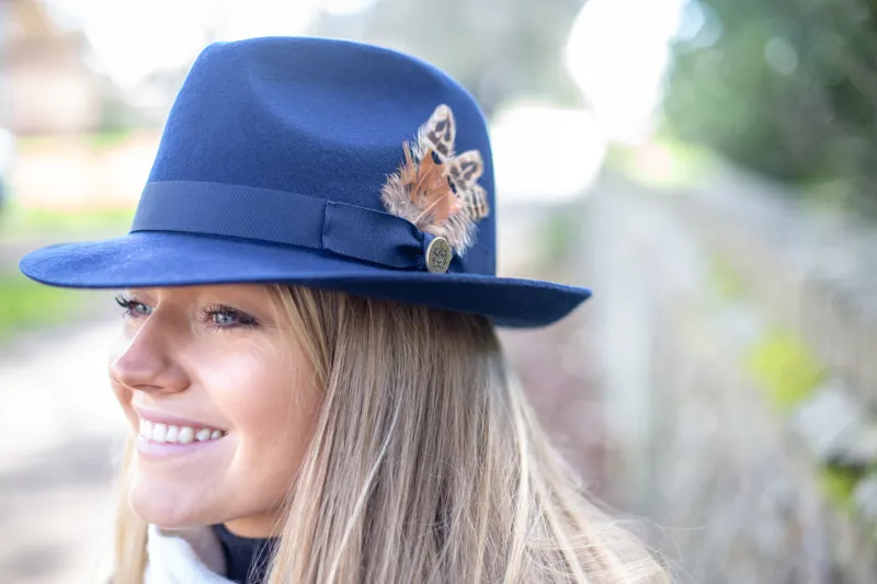 Hicks and Brown Chelsworth Fedora - Navy-6