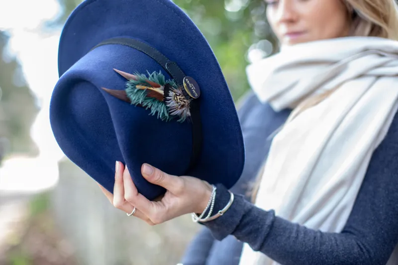 Hicks and Brown Chelsworth Fedora - Navy-9