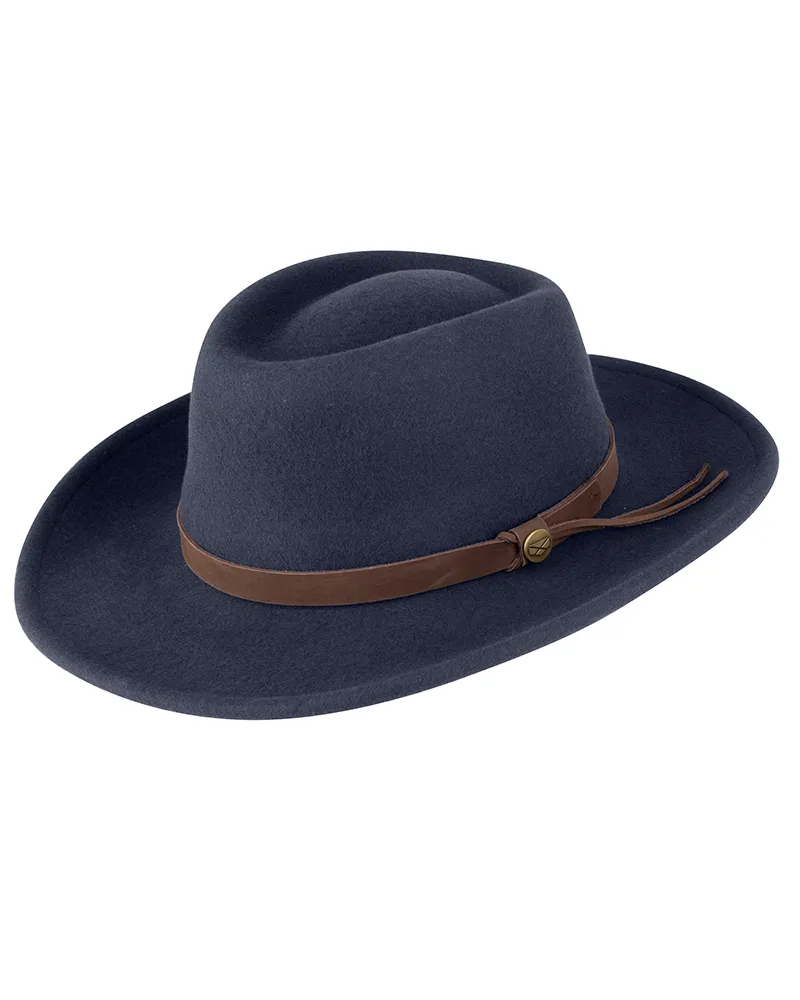 Hoggs Of Fife Perth Crushable Felt Hat - Navy