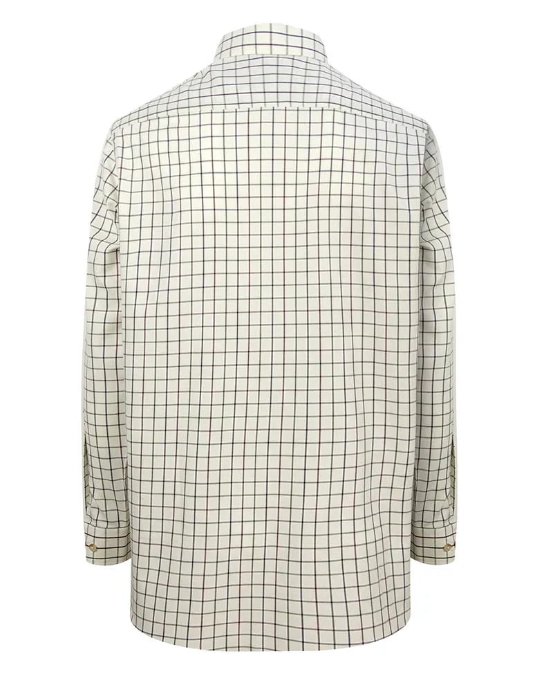 Hoggs Of Fife Balmoral Luxury Tattersall Men Shirt - Navy/ Wine-1