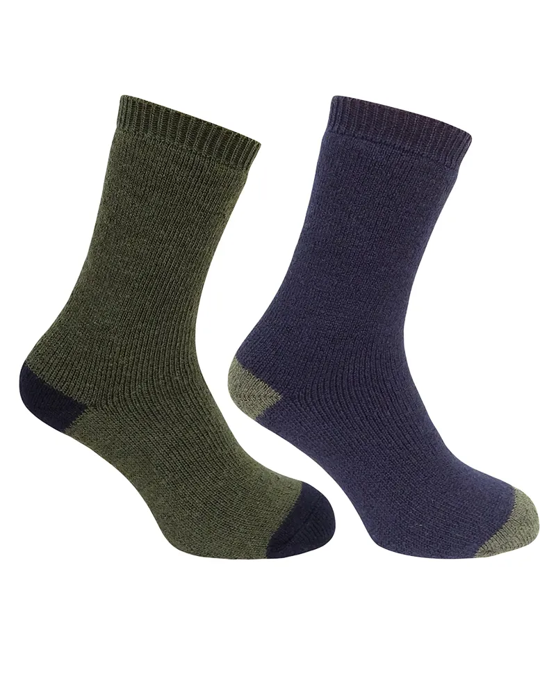 Hoggs Of Fife Country Short Sock Twin Pack - Dark Green/Dark Navy