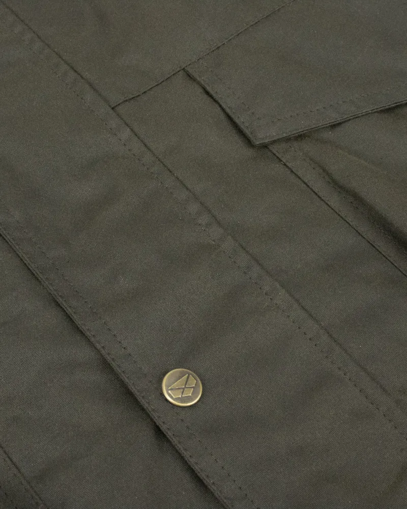Hoggs Of Fife Caledonia Mens Wax Jacket - Antique Olive-2