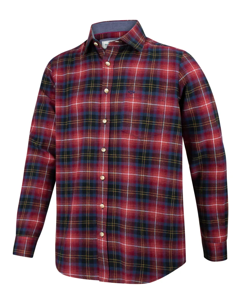 Hoggs Of Fife Pitmedden Flannel Check Shirt - Rust Check