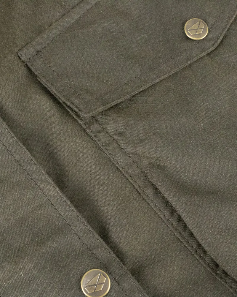 Hoggs Of Fife Caledonia Ladies Wax Jacket - Antique Olive-2