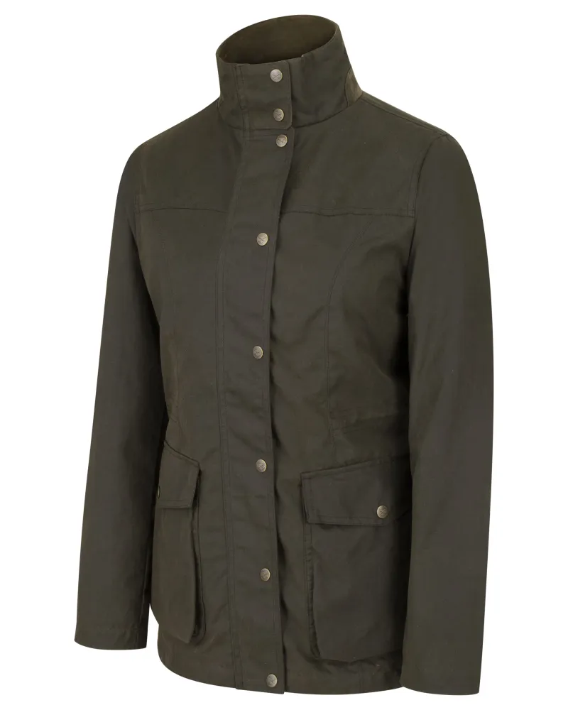Hoggs Of Fife Caledonia Ladies Wax Jacket - Antique Olive